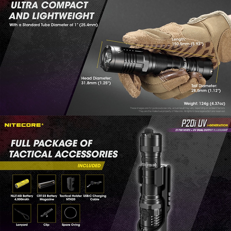 NITECORE(ナイトコア) P20i UV ホワイト＋UV デュアル出力 フラッシュ