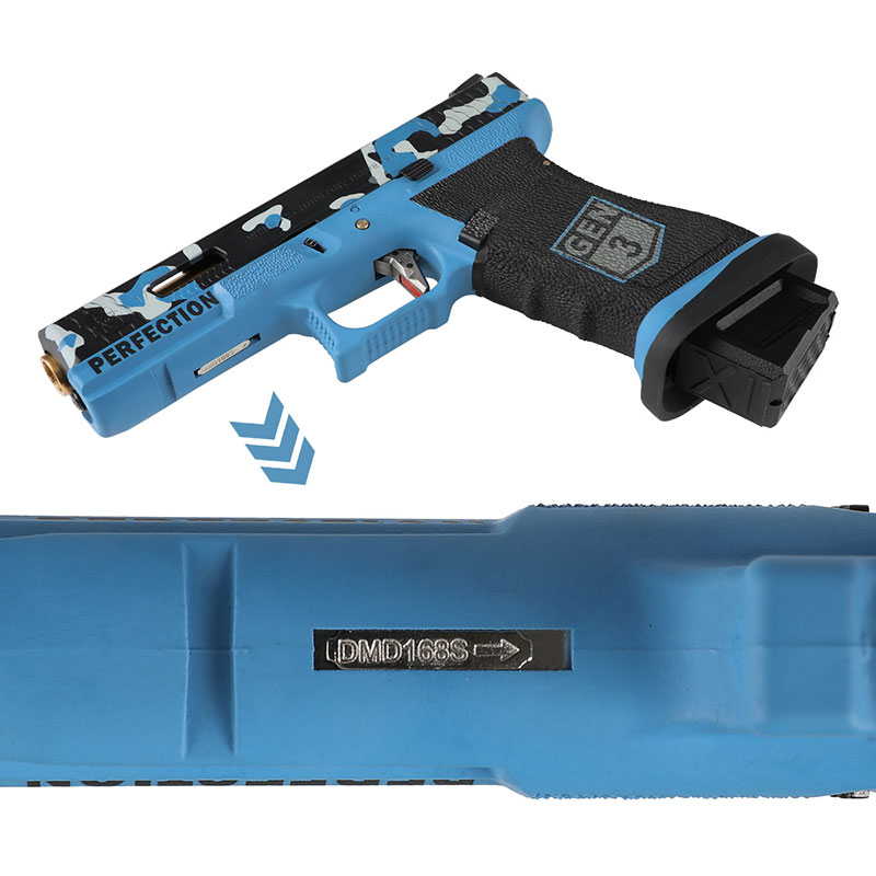 WE G17V ガスブローバックピストル Blue Camoカスタム (Secret：セミ