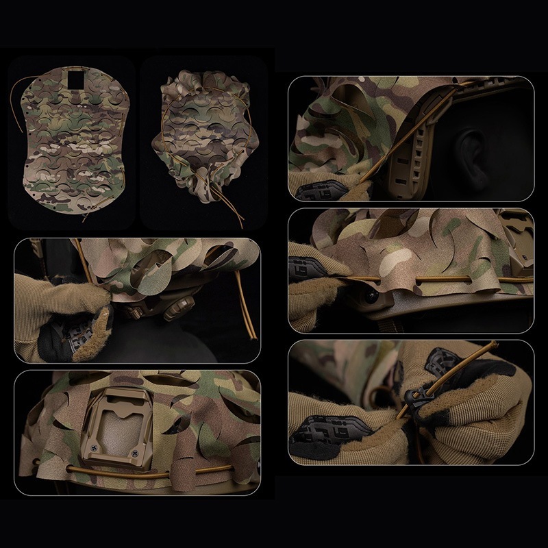 WoSporT カモフラージュ レーザーカット ヘルメットカバー MC | ヘッド