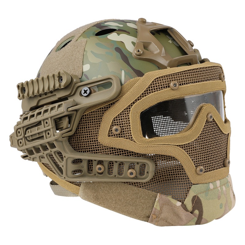 WoSporT タクティカルヘルメット メッシュマスク付 BK | ヘッド WoSporT タクティカルヘルメット メッシュマスク付 BK | ヘッド