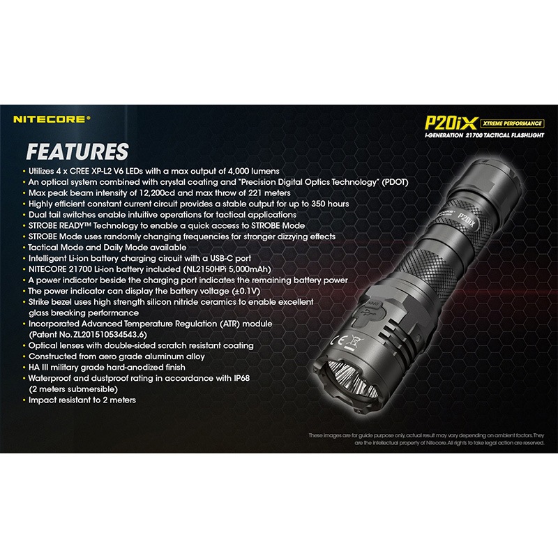 NITECORE(ナイトコア) P20iX タクティカル フラッシュライト 最大4000