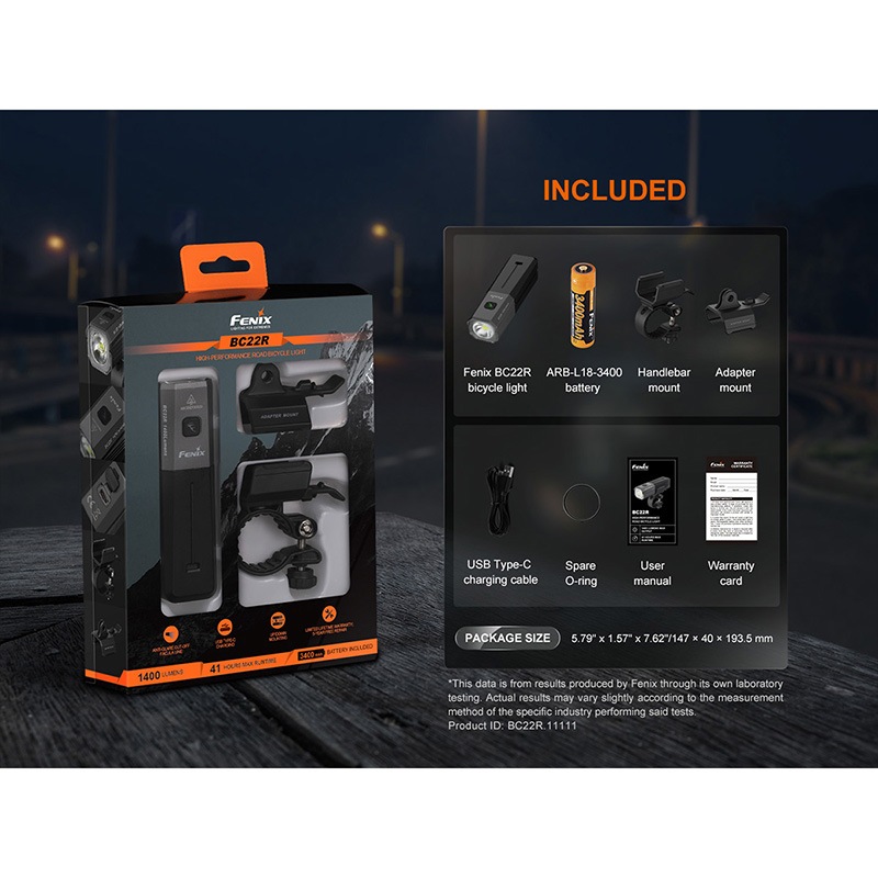 FENIX(ե˥å) BC22R ǽɥХ LED饤 ž֥ ž֥饤 åȥ۸  ̶ ̳ 1400롼/156mȼ 41ֲƯ IP66ɿ Type-C 