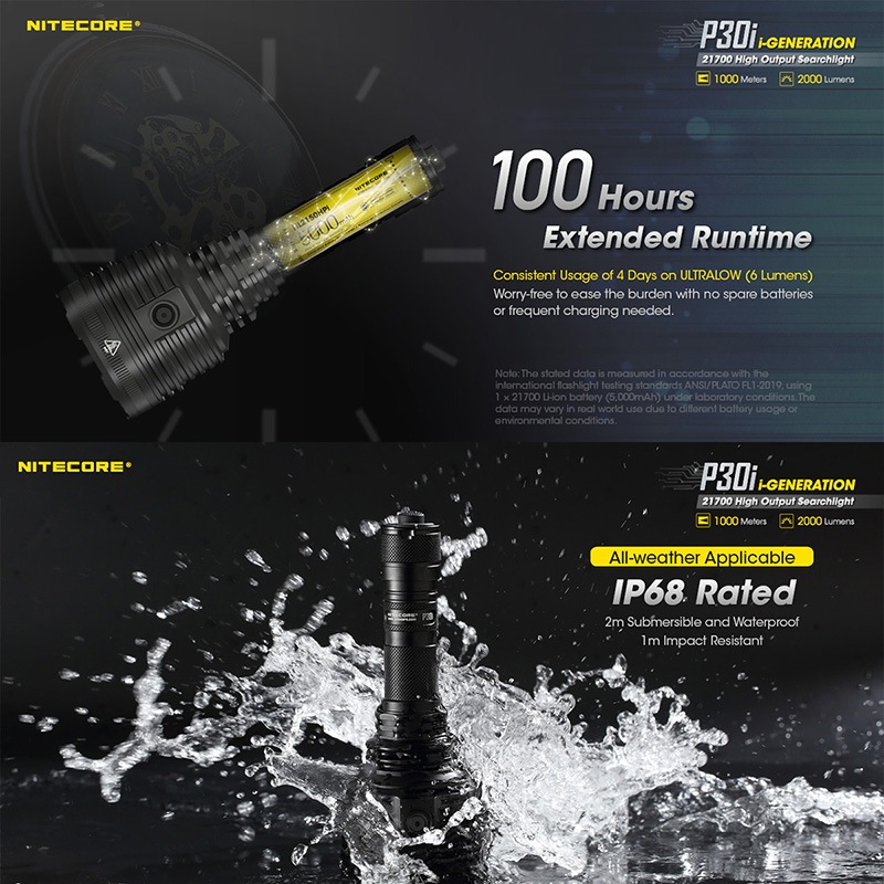NITECORE(ナイトコア) P30i 高出力 サーチライト 最大2000ルーメン