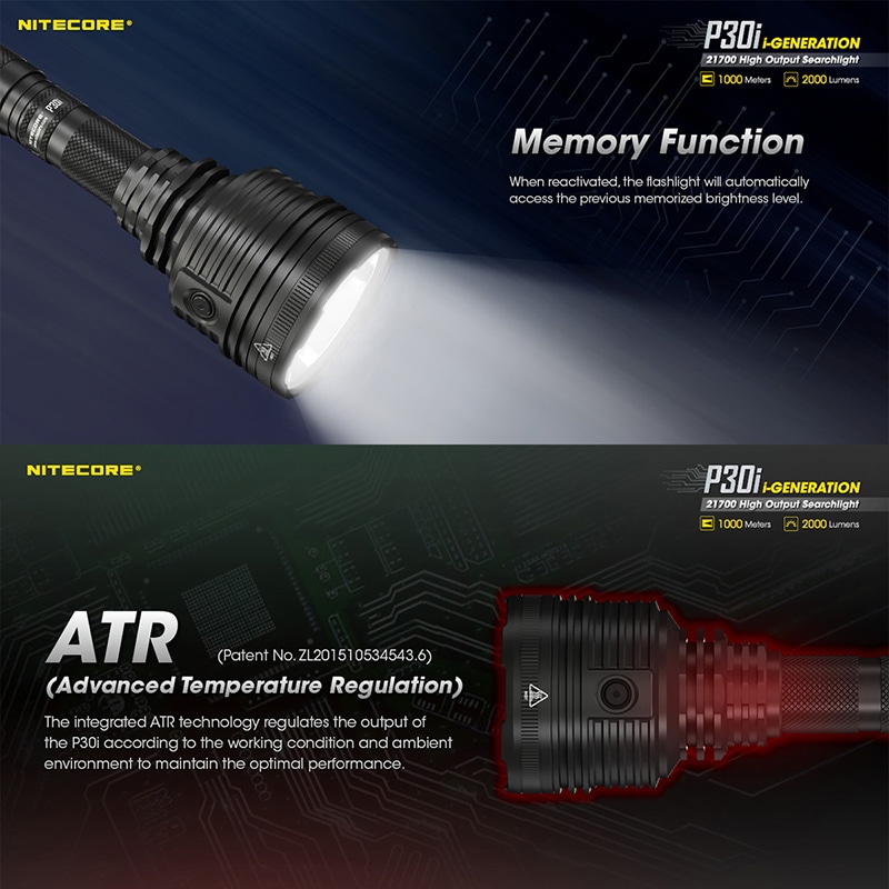 NITECORE(ナイトコア) P30i 高出力 サーチライト 最大2000ルーメン