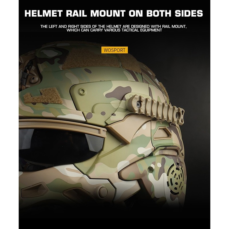 WoSporT アサルトヘルメット (ヘッドセット＆ファン機能搭載) | ヘッド