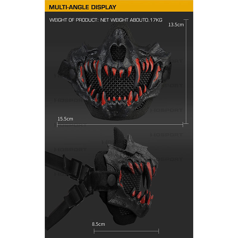 WoSporT ブラックファング ハーフフェイスガード (スタンダード Ver