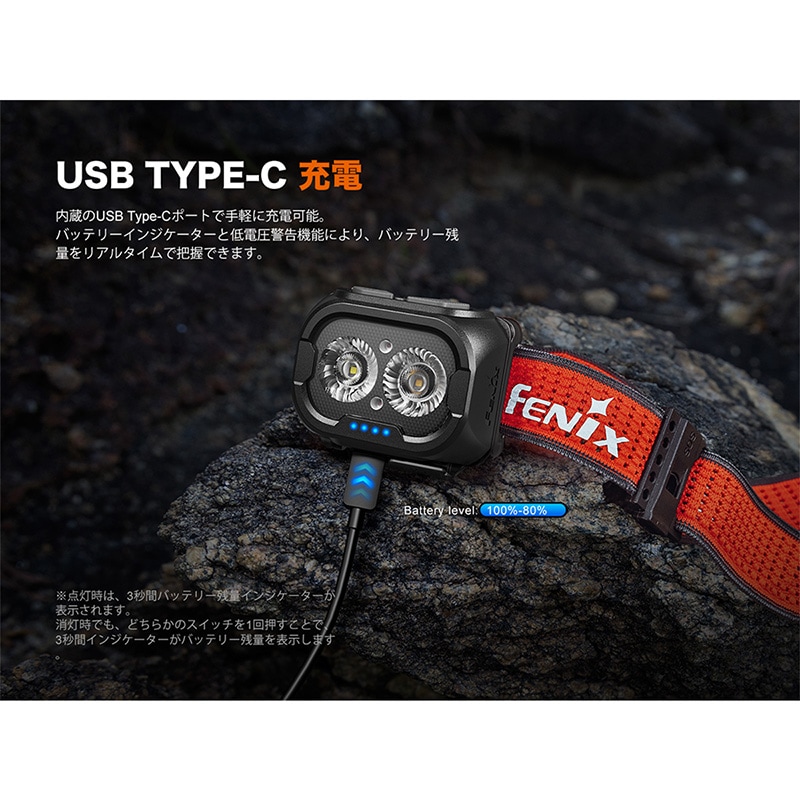 Fenix HM65R ヘッドライト USB-C充電式 フェニックスHM 65 Rヘッド