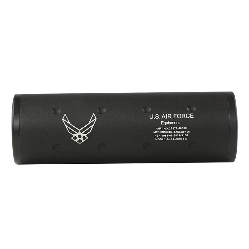 FMA 4.25inch ショートサイレンサー U.S.A AIR FORCE BK 14mm正逆
