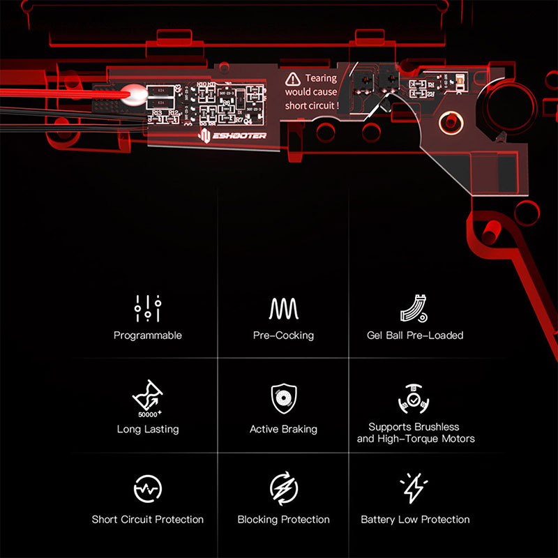 ESHOOTER 電子トリガーユニット KESTREL V3 ワイヤレス Eshooter Kestrel V3 ETU for V3 Gearbox