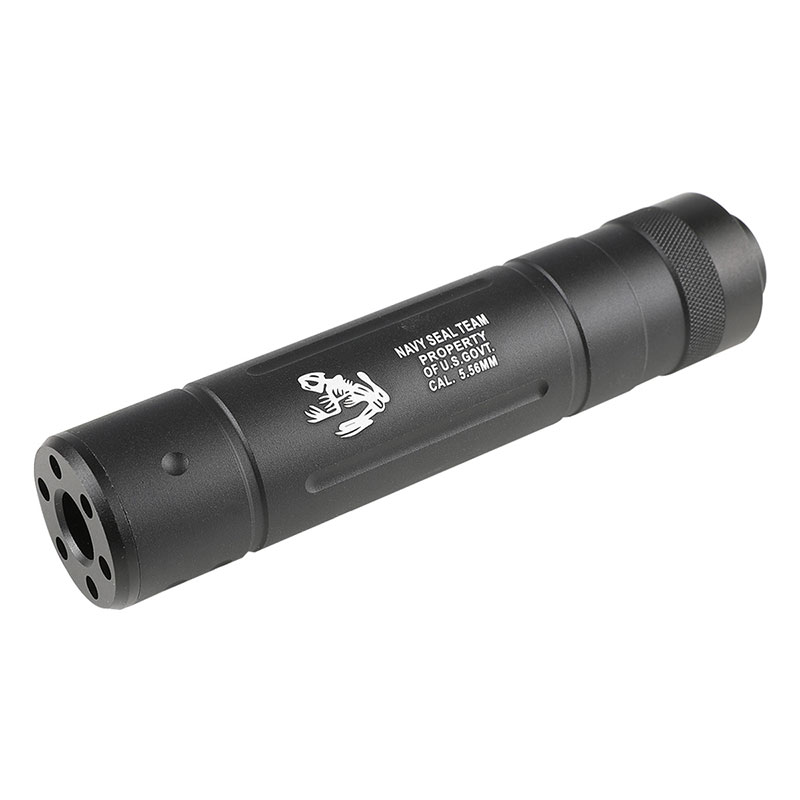 CYMA HY-147A Φ32×155mmサイレンサー (NAVY SEALs Skull Frog刻印/14mm