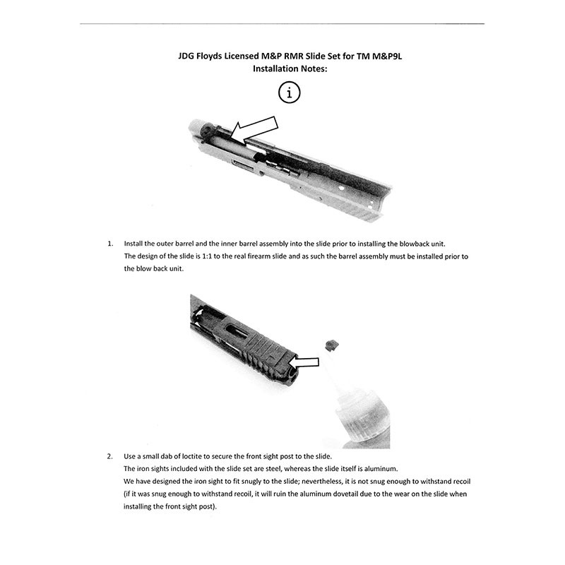 BFセール】JDG Floyds Licensed M&P RMRアルミスライドセット (東京