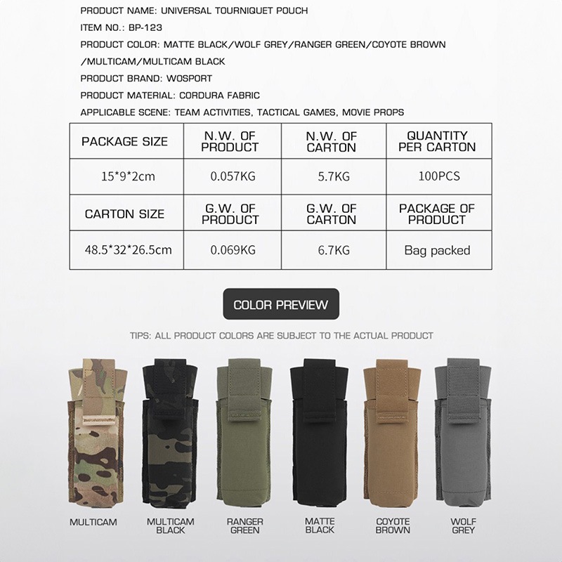 WoSporT LBTスタイル 6049Fターニケットホルダー RG | サバゲー装備品