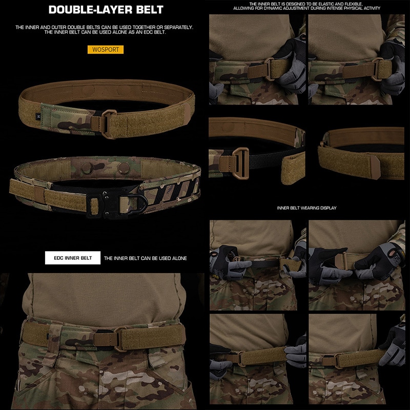 WoSporT AGILITE Magnetix タイプ MOLLE ベルト Lサイズ BK | サバゲー