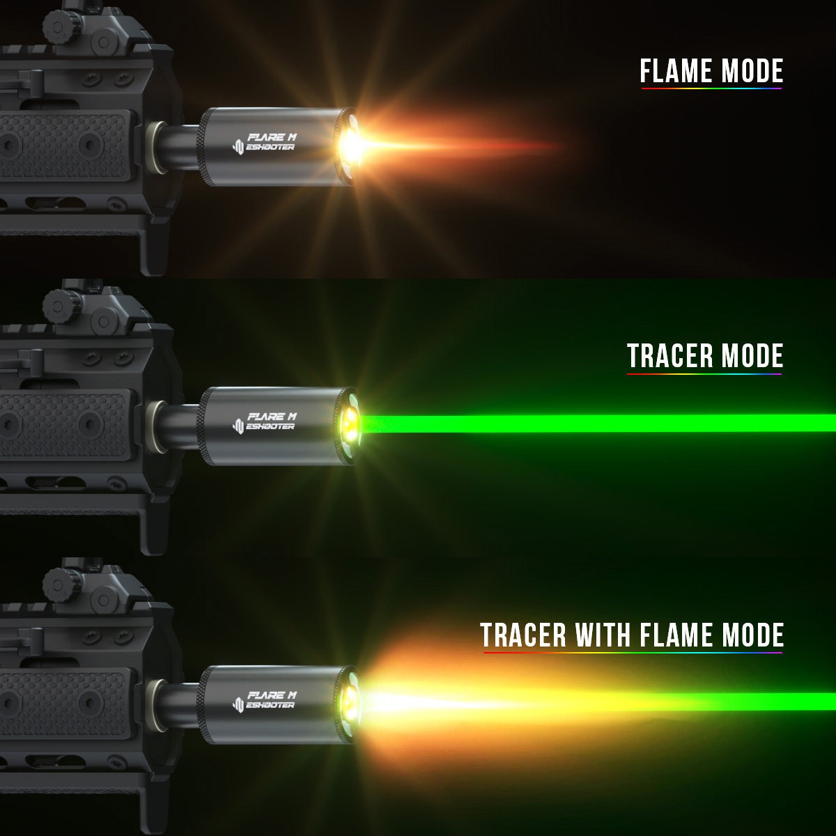 Eshooter FLARE M レインボートレーサー（マズルフラッシュ機能/11mm