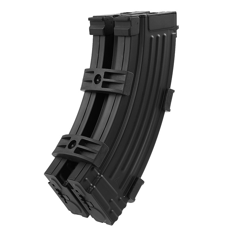BattleAxe AK用 ダブルスチールマガジン Hi-Cap 600連x2 BK ブラック