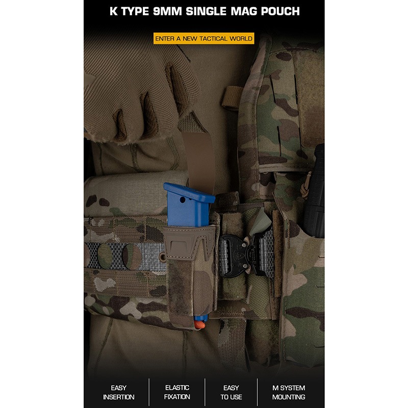 WoSporT 9MM シングル マガジン ポーチ Wolf Grey | サバゲー装備品