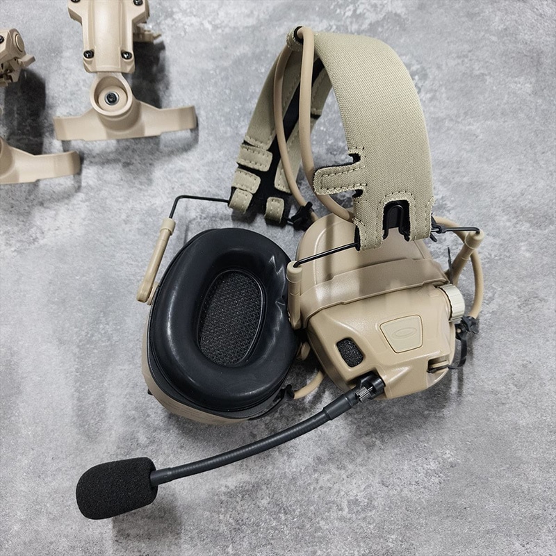 FCS&FMA AMP ヘッドセットTAN 外装カスタム(マルチカムスキン) 訳あり品】FCS＆FMA AMP タクティカルコミュニケーションヘッドセット
