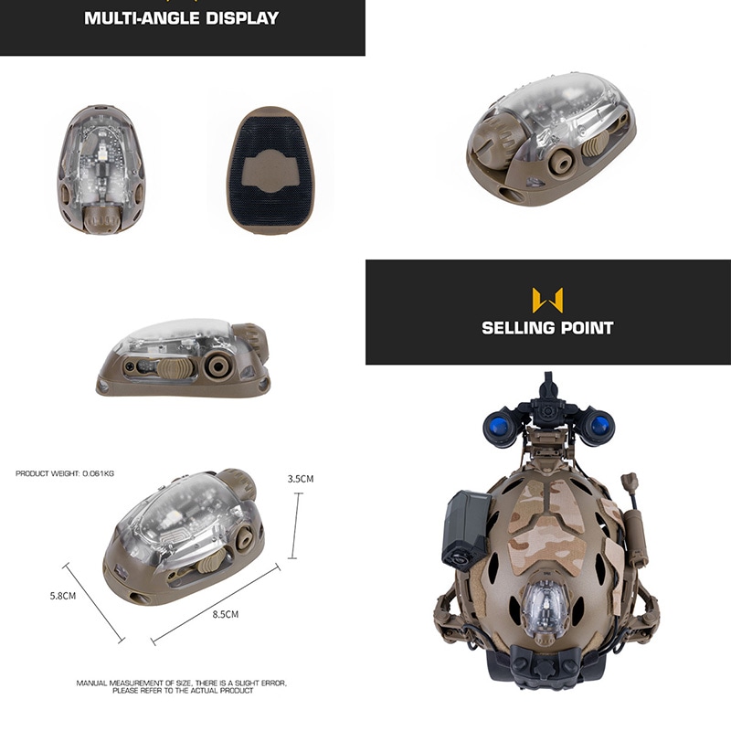 WoSporT ATタイプ Trilobyte ヘルメットライト 2モード搭載