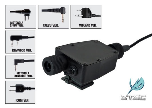 Z-Tactical TEAタイプ ミリタリースタンダード PTTスイッチ Icom Ver