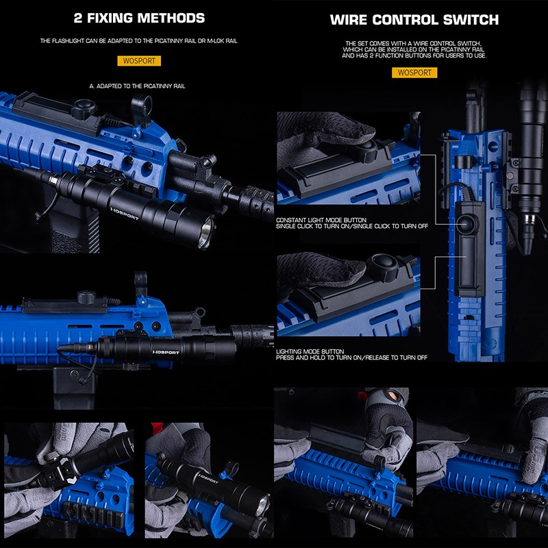 WoSporT SFタイプ M600DF ウェポンライト SR07 リモートスイッチ BK