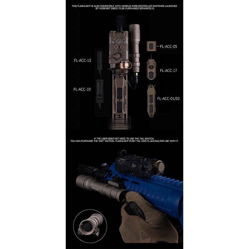 WoSporT SFタイプ M600DF ウェポンライト SR07 リモートスイッチ BK