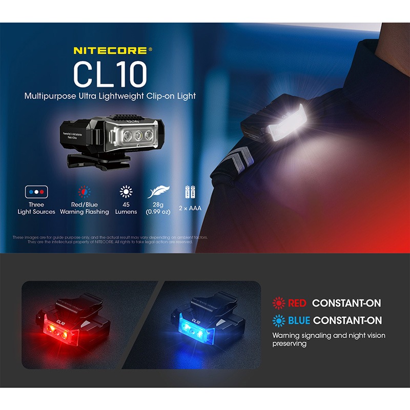 NITECORE(ナイトコア) CL10 28g超軽量 クリップライト 最大45ルーメン