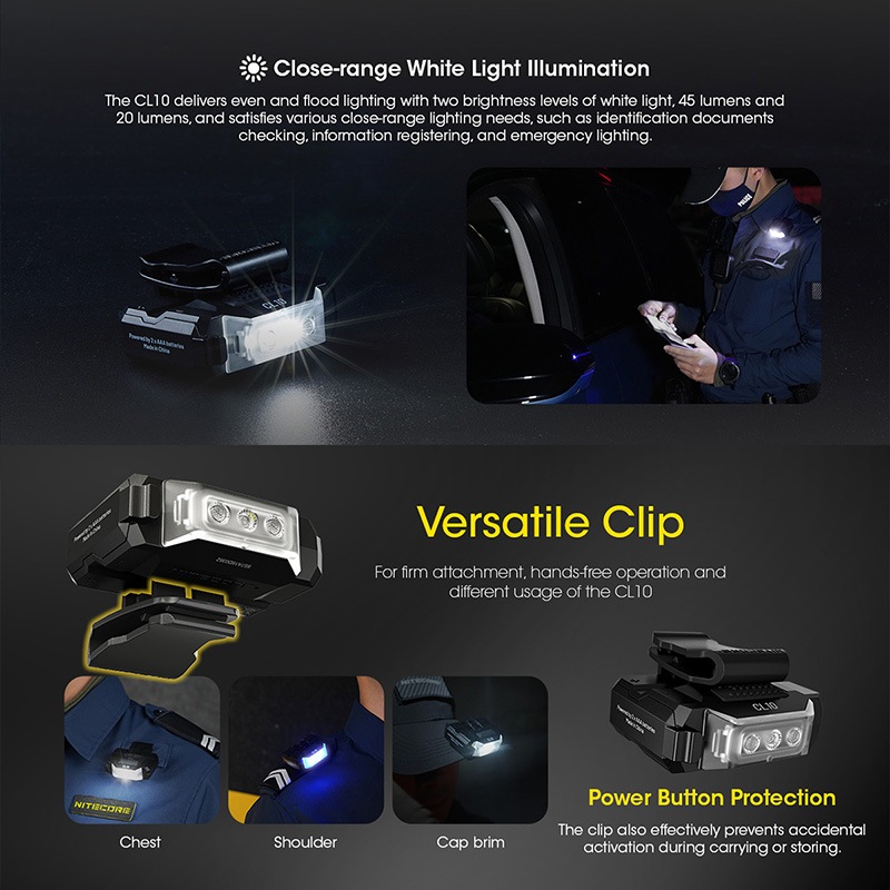 NITECORE(ナイトコア) CL10 28g超軽量 クリップライト 最大45ルーメン