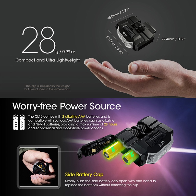 NITECORE(ナイトコア) CL10 28g超軽量 クリップライト 最大45ルーメン