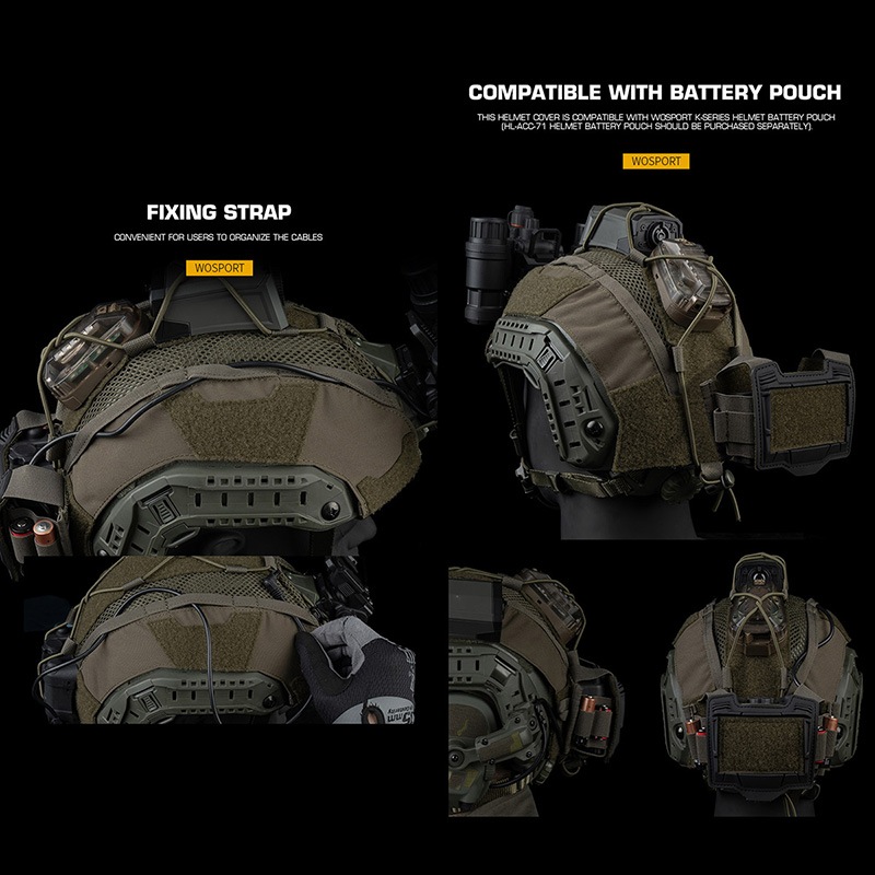 WoSporT FAST SFタイプ ハイカットヘルメットカバー CoyoteBrown