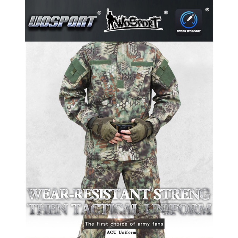 WoSporT BDU 迷彩服上下セット (ブーニーハット付属) Lサイズ/Black