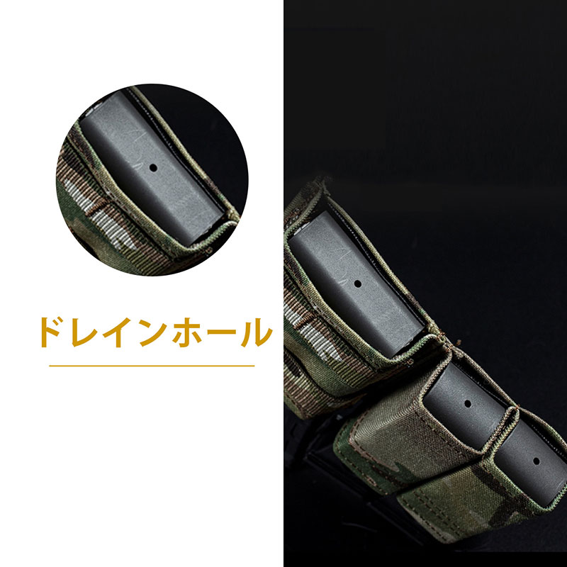 WoSporT esstacタイプ 9mm &5.56 ダブルマガジンポーチ ショート BK