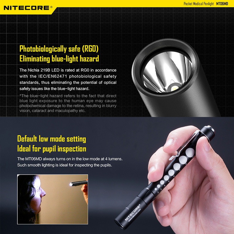 NITECORE(ナイトコア) MT06MD 高演色 ペンライト CRI90 / RG0対応 単4