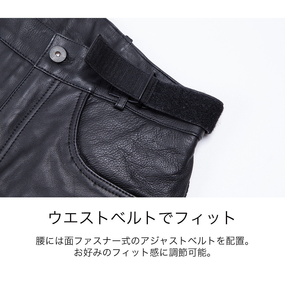 バイク 【2XL追加決定】CEレベル2プロテクター付き レザーパンツ[DP-39