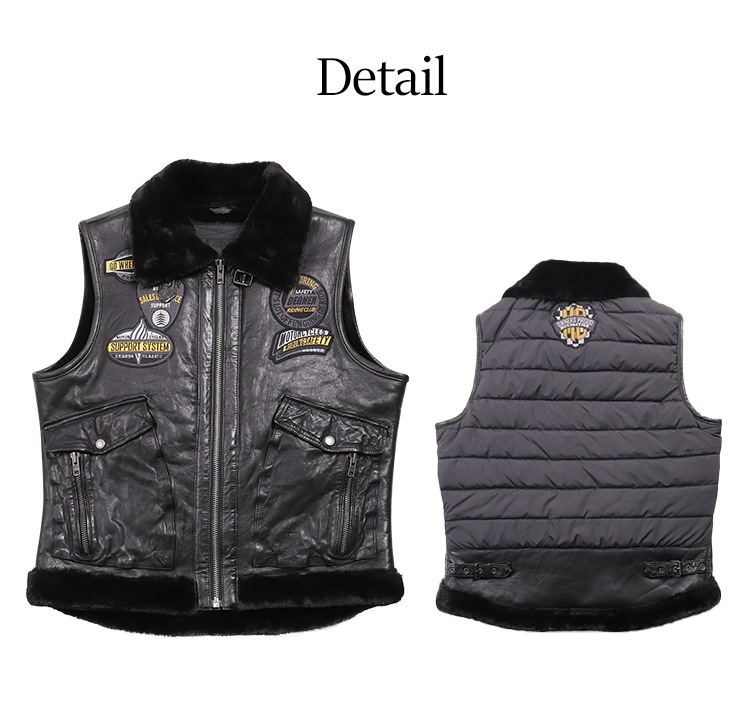 バイク アビエーターレザーベスト [V-18] ウェア,ベスト デグナー