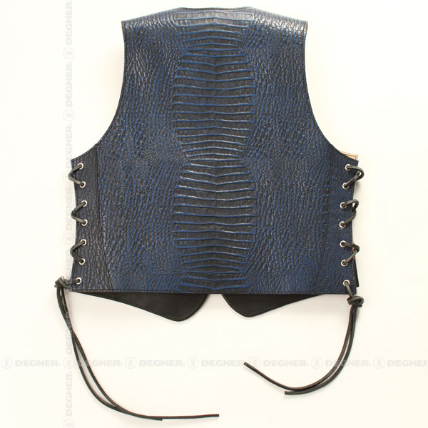 バイク クロコダイル柄レザーベスト[4WV-13CR-BL] DEGNER CLASSIC