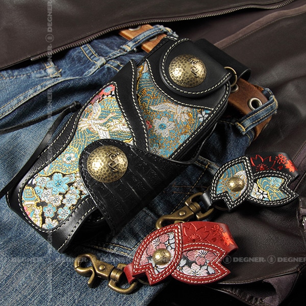 バイク 花山ウォレットケース[WC-4K-百鬼夜行-ネイビー] 花山