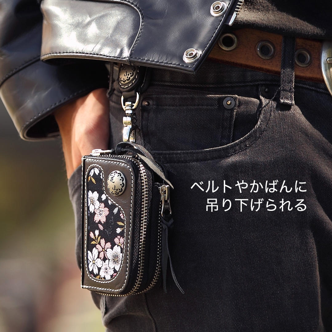 バイク ウェア 【新柄登場!!】花山キーウォレット[K-25K] レザー