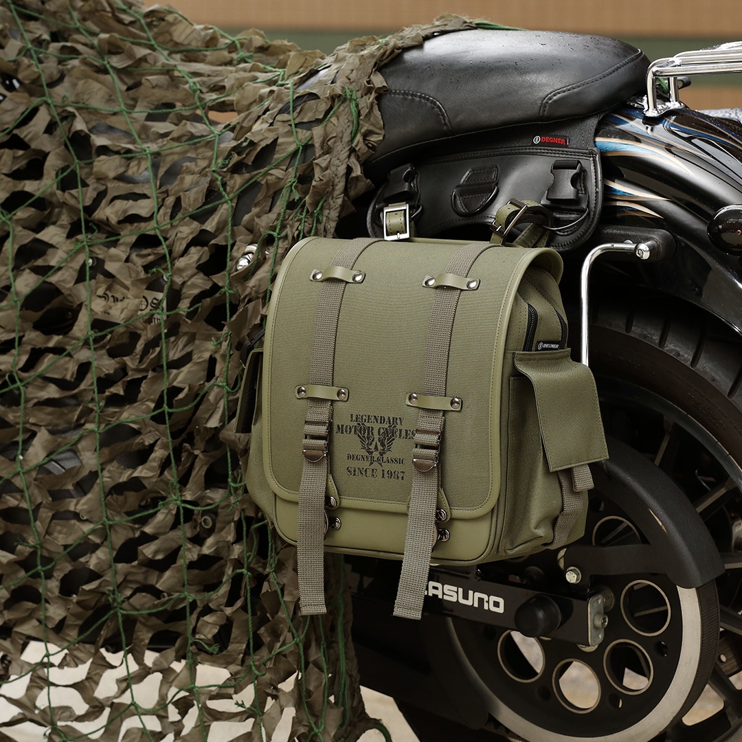 バイク 【新色ブラック登場】ミリタリーテイストテキスタイルサドル