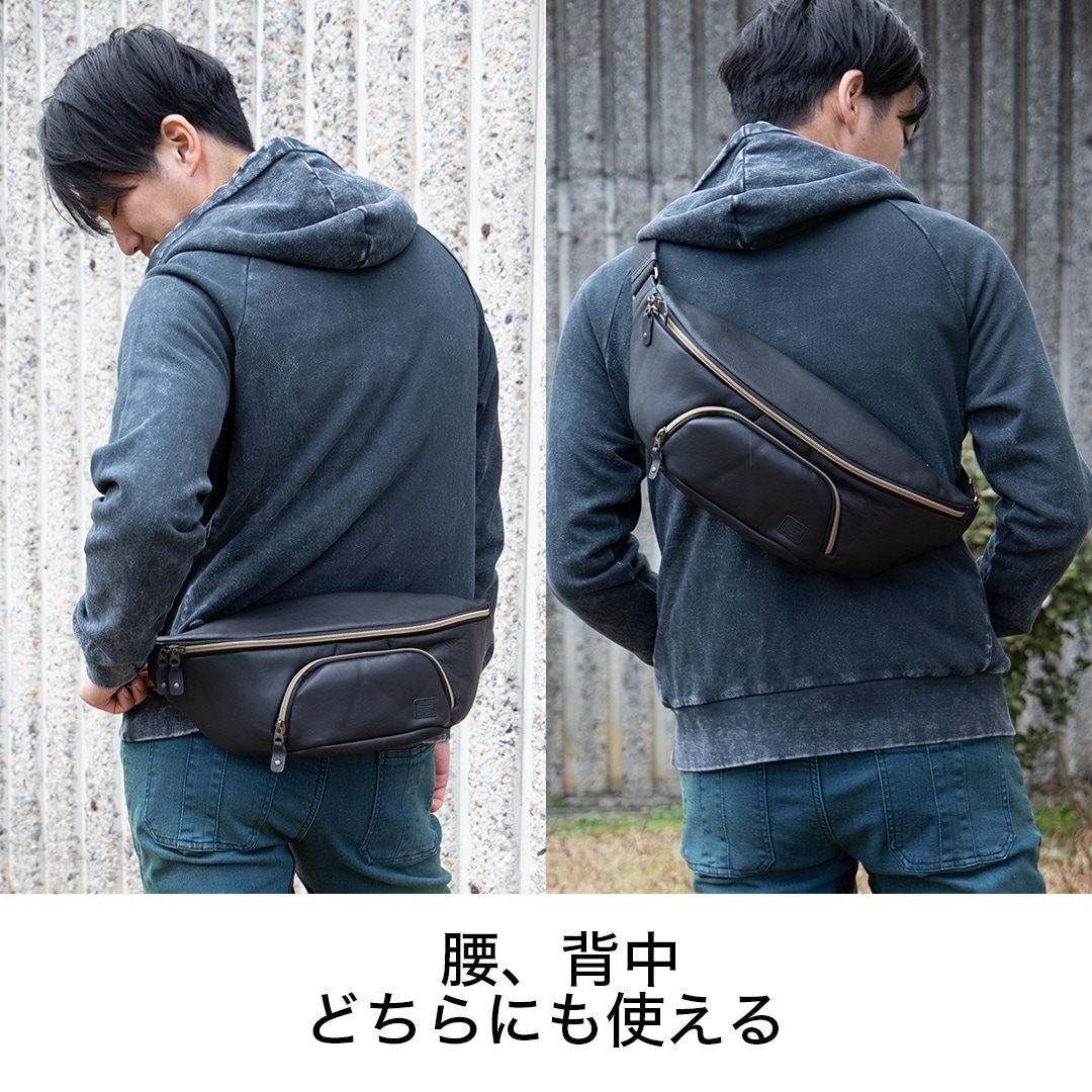 バイク レザーウエストバッグ[W-136] カジュアルバッグ,ウエストバッグ