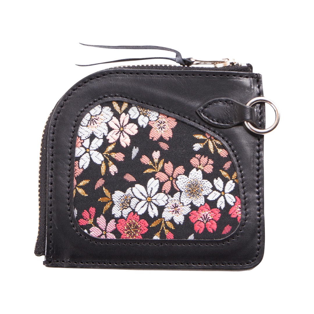 バイク [新柄登場/流水雪輪]花山 レザーコインケース[W-85K] レザー