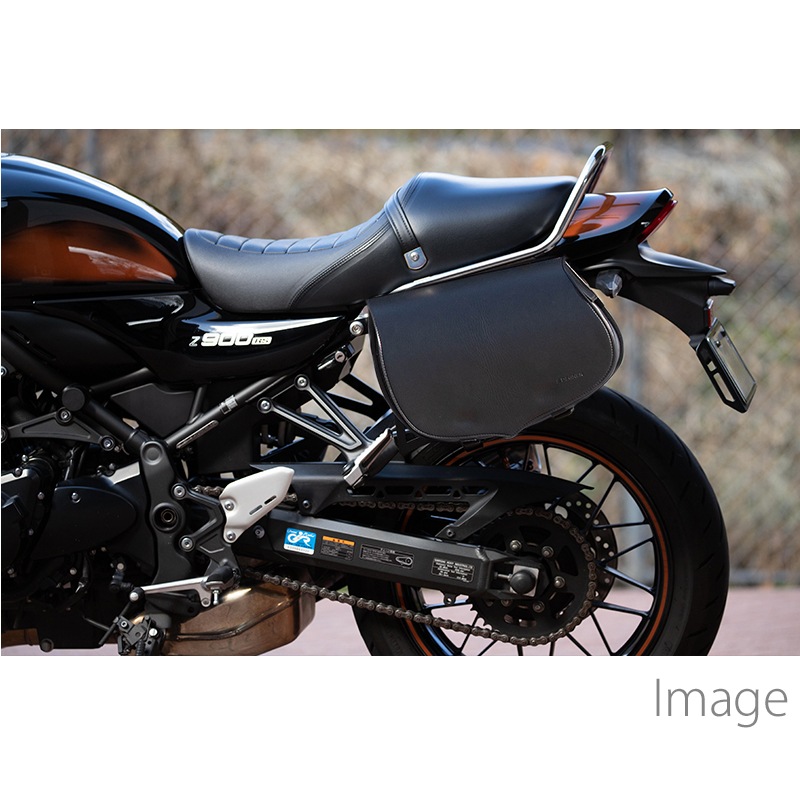 バイク Z900RS専用シンセティックレザーサドルバッグ(バー避け
