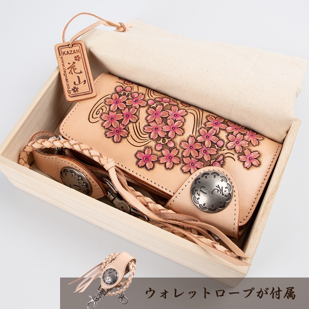 バイク ウェア レザーカービング[W-9B-櫻-TAN] 花山,花山工房 デグナー