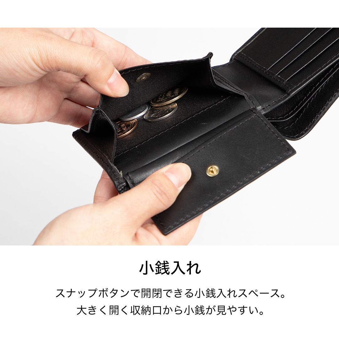 バイク 2つ折りレザーウォレット[W-119] レザーウォレット