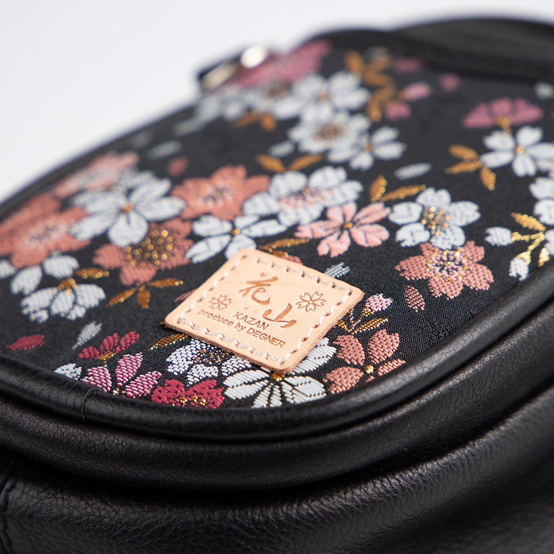 DEGNER デグナー 花山　京桜　刺繍　メディスンバッグ バイク ウェア 花山チョークバッグ[5S-W2K-京桜-BK] 花山,カジュアル