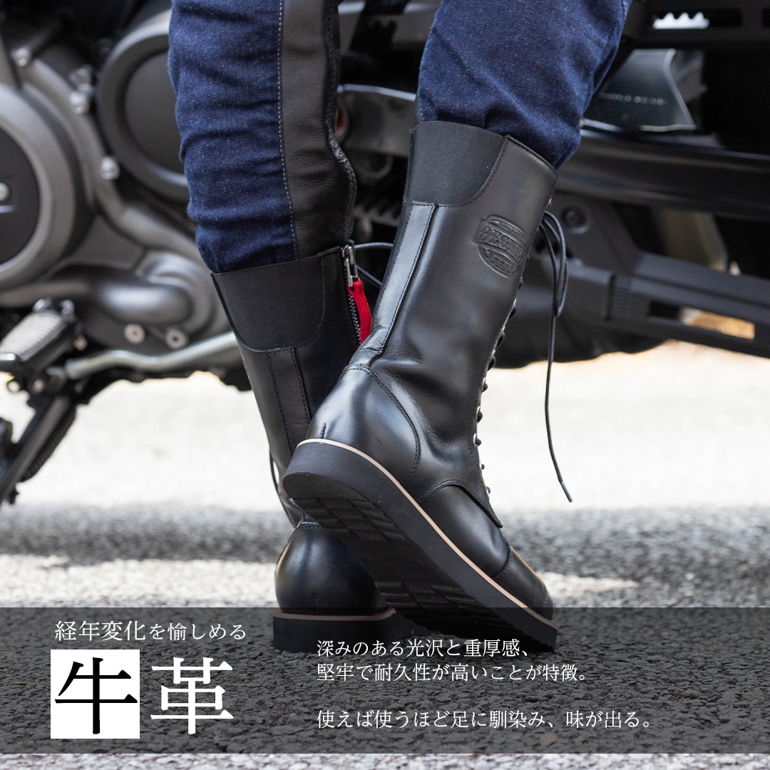 と*し様 激安　デグナー　濃茶　Ｍ　CE Level2（全プロテクター）　ヤギ革 バイク 【NEW】レディースセミロングブーツ[HS-B18] ブーツ,本革