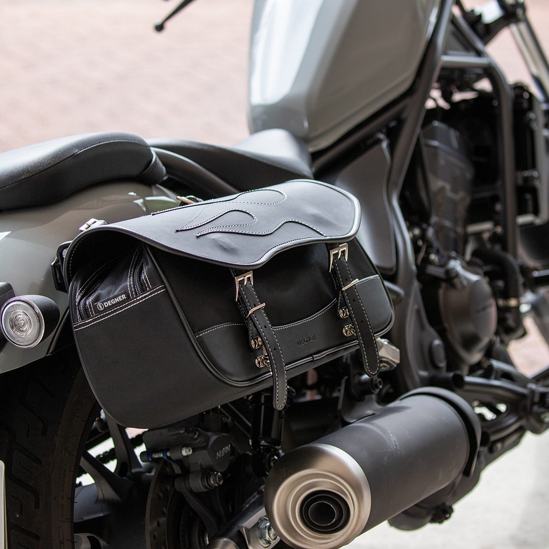 バイク マフラー側対応ナイロンサドルバッグ[NB-211] バイク取付バッグ