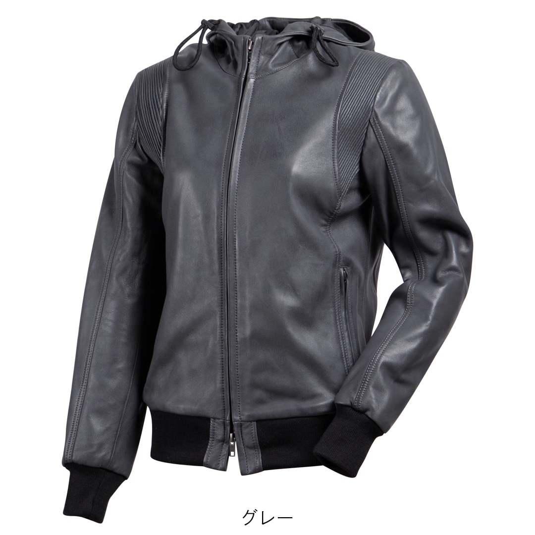 【美品】リューグーレザーズ　フード付きブラックレザージャケット 楽天市場】新品 レザージャケット 上品 フード付き本革 高級羊革