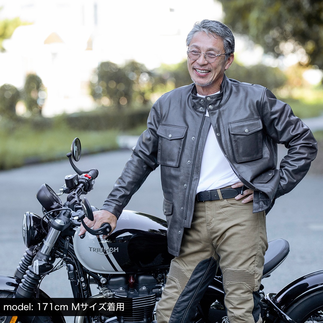 バイク ミドル丈レザージャケット[25WJ-2] ウェア,メンズ,ジャケット