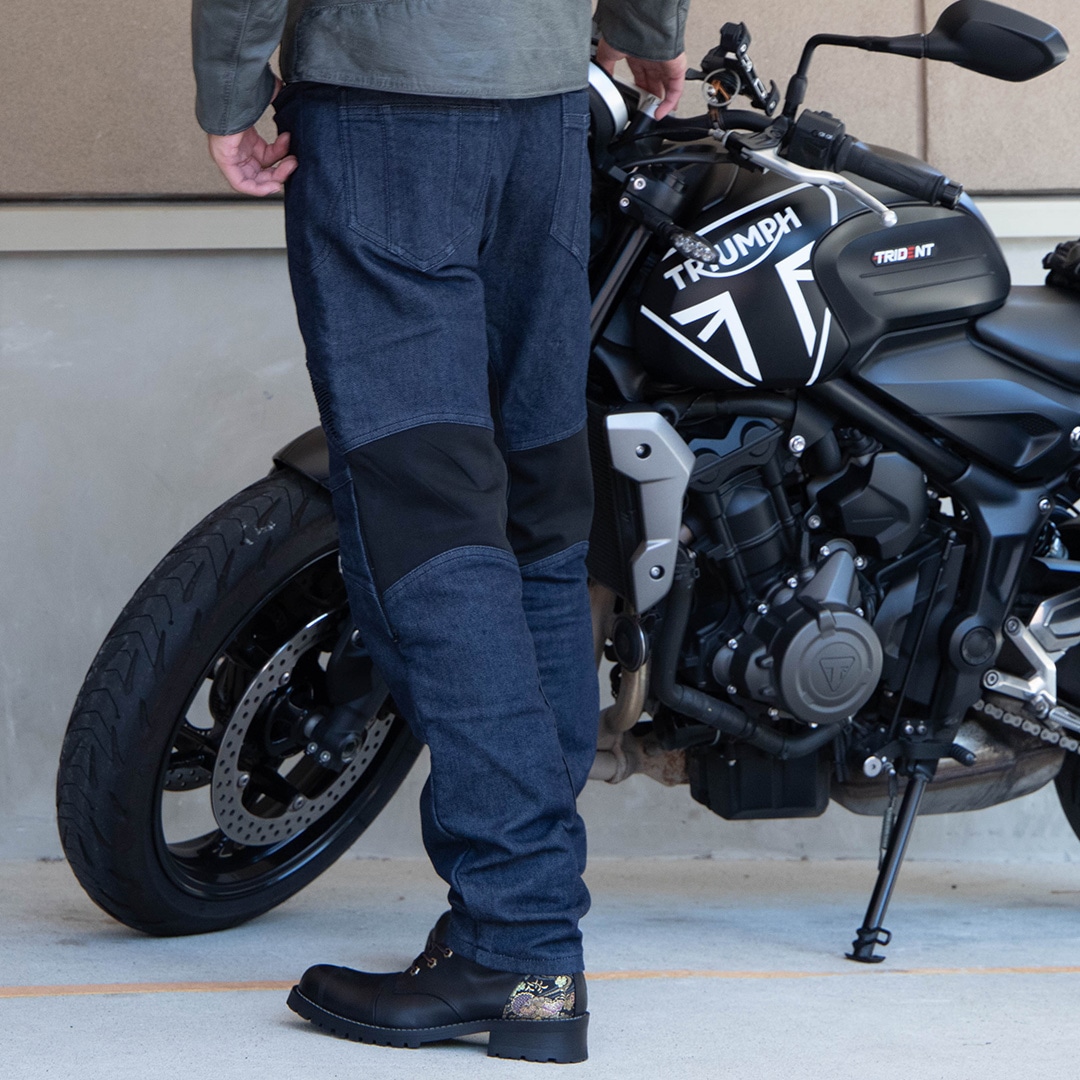 DEGNER デグナー　XL バイクパンツ　　DP-35 バイク 本革ヒートガード付き裏フリースデニムパンツ メンズ[DP-35