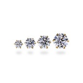 DALLOZ社製 キュービック 一粒 スタッドピアス ［3mm～6mm］